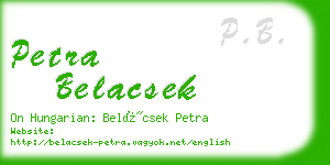 petra belacsek business card